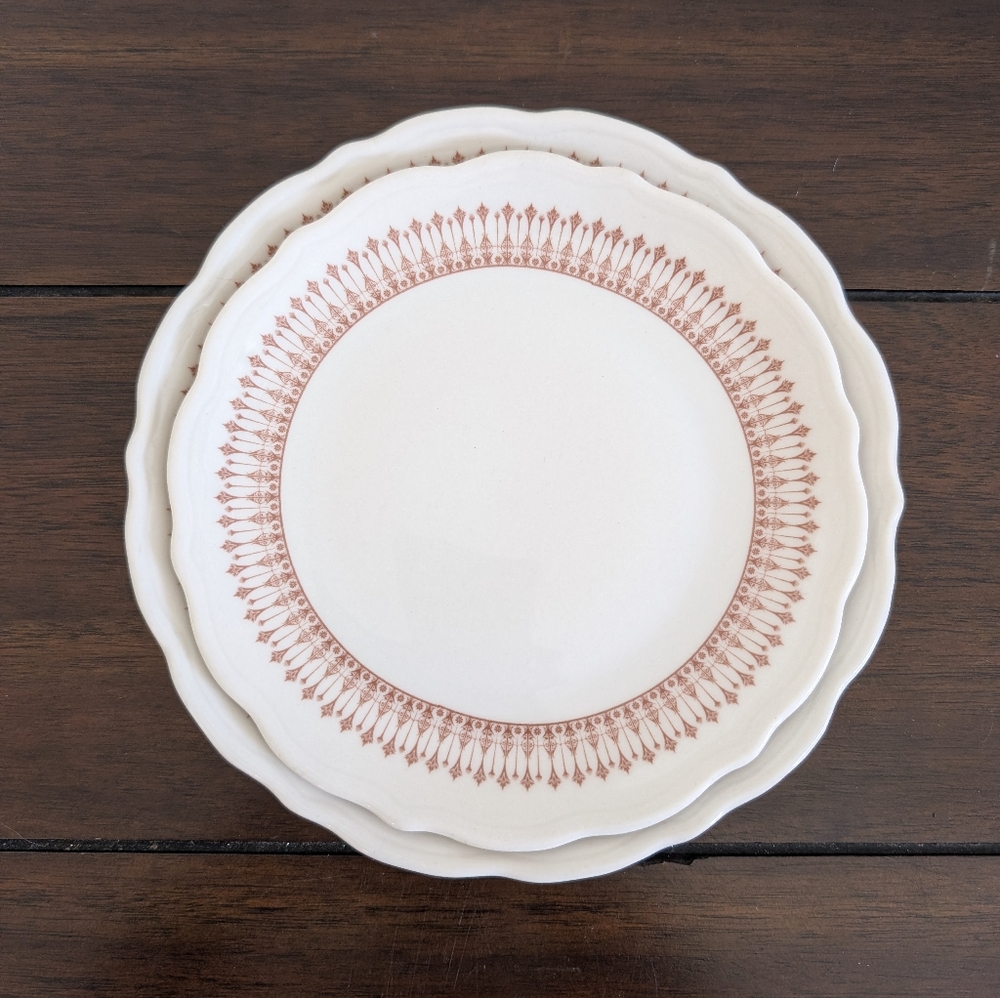 Antique Syracuse China 2 Piece Plate Set
